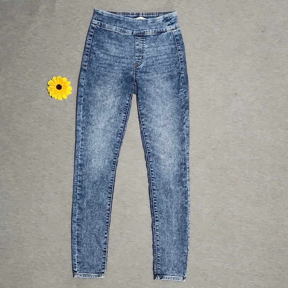 Y2K SO Brand High Rise Denim Leggings Jeggings Skinny Blue Jeans - Picture 3 of 7
